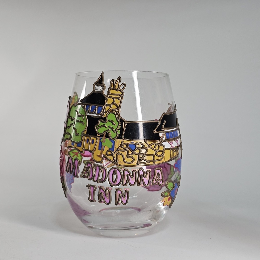 Madonna Inn Hotel Stemless Glass Wine Historic California Custom Gift Souvenir